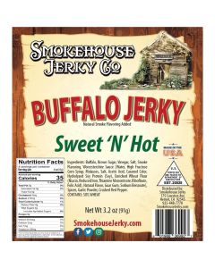 THS369927 image(0) - Tender Heifer Snack Co. Buffalo Sweet and Hot Exotic Jerky - 3.2 Ounce