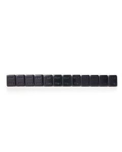 TMR7026FE-B image(1) - Tire Mechanic's Resource .25oz Black Steel Adhesive Tape Wheel Weights with Easy Peel Tape. 144oz/Box, 576pcs