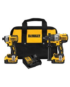 DEWALT 20V MAX* XR Brushless Impact Driver and Hammer Drill Combo Kit, Premium 4.0Ah, Cordless