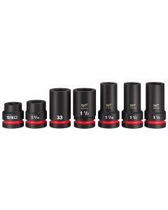 MLW49-66-7840 image(2) - Milwaukee Tool SHOCKWAVE Impact Duty 1&rdquo; Drive 7PC MM & SAE Wheel Service Socket PACKOUT Set