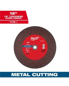 MLW49-94-0058 image(0) - Milwaukee Tool 12" x 1/8" x 20mm Metal Cut Off Wheel -Type 1