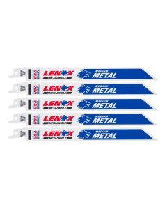 Lenox Tools 8 Inch x 18T Metal-Cutting Bimetal Reciprocating Saw Blades - 5 Blades