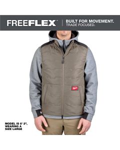 MLWM350N-M image(0) - Milwaukee Tool FREEFLEX Lightweight Insulated Vest Brown M