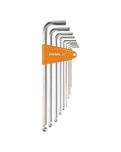 Vessel Tools Ball Point Hex L-Key Wrench (Long Type) (Inch) 9PC. Set No.8309BP-LINU