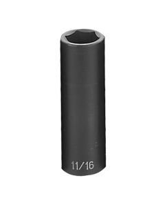 GRE2022D image(0) - Grey Pneumatic 1/2" Drive x 11/16" Deep Socket