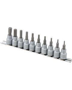 TIT16169 image(0) - TITAN 10-PC 3/8" DR SAE HEX BIT SET