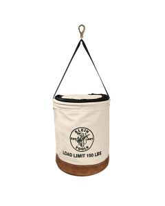 Klein Tools Canvas Bucket, Flame-Resistant, Top Closing, 12-Inch