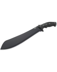 CRKK920KKP image(0) - CRKT (Columbia River Knife) Halfachance 65Mn Carbon Steel Powder Coat Plain Blade Fixed Blade Knife with Sheath Glass-Reinforced Nylon w/Rubber Overlay Handle - Black