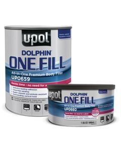 UPO0659 image(0) - U Pol Products DOLPHIN UP0659 Premium All-In-One Body Filler, 1 gal Tin, Off-White, Paste