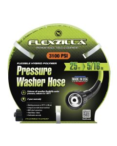 LEGHFZPW3525M image(1) - Legacy Manufacturing Flexzilla Pressure Washer Hose, 5/16" x 25', 3100 PSI, M22 Fittings, ZillaGreen