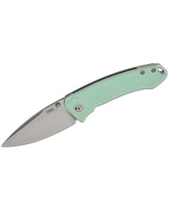 CRK2522B image(0) - CRKT (Columbia River Knife) Tuna Compact 14C28N Stonewash Plain Blade Folding Knife with Frame Lock G10 Handle - Aqua