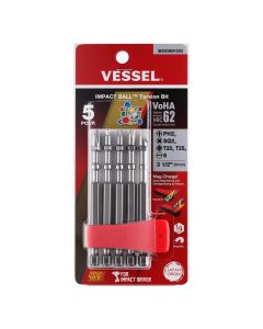 Vessel Tools IMPACT BALL Torsion Bit ASSORTx90 5PC. (MCH)