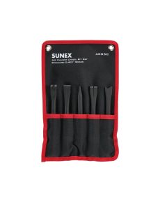 SUNACS5C image(2) - SUNEX Air Hammer Chisel 7 Inch Cutting 5 Piece Set in Portable Tool Roll