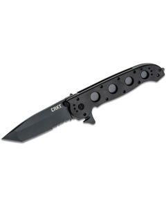CRKM16-14ZLEK image(0) - CRKT (Columbia River Knife) M16-14ZLEK AUS 8 Titanium Nitride Triple Point Serrationswith  Blade Folding Knife with Liner Lock Glass-Reinforced Nylon Handle - Black