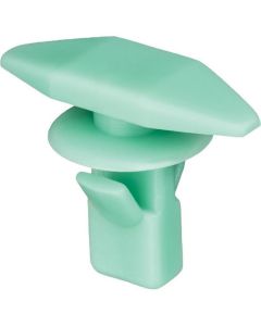 AUVECO 19171 Double Head Type 3 Weatherstrip Retainer, (5 x 15 mm Dia Bottom) Head, Nylon, Green