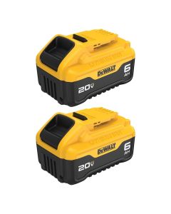 DWTDCB206-2 image(0) - DeWalt 20V MAX 6AH Battery - 2 Pack