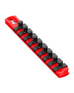 ERN8416M image(1) - Ernst Mfg. 13&rdquo; Magnetic Socket Organizer with 11 Twist Lock Clips - Red - 1/2&rdquo;