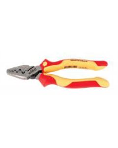 Wiha Tools Insul. Industrial Crimping Pliers 7" OAL. Industrial brushed finish. Two component ergo cushion grips.