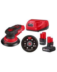 Milwaukee Tool M12 FUEL 3/32 Inch Orbit 6 Inch Lithium-Ion Brushless Cordless Random Orbital Sander Kit
