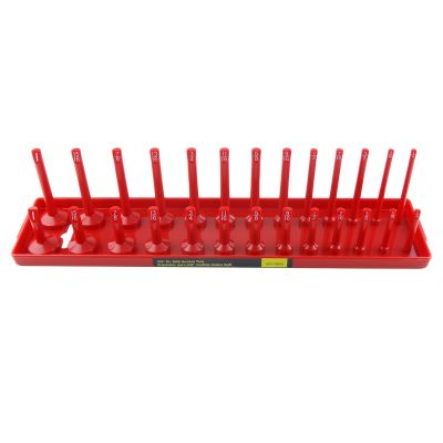 KTI72472 image(0) - K Tool International Socket Holder 3/8 Inch Drive SAE Red