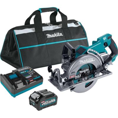 MAKGSR01M1 image(0) - Makita 40V max XGT&reg; Brushless Cordless Rear Handle 7-1/4&rdquo; Circular Saw Kit, bag, with one battery (4.0 Ah)