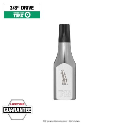 MLW45-34-1158 image(0) - Milwaukee Tool 3/8 Inch Drive T45 Tamper Proof TORX Bit Socket