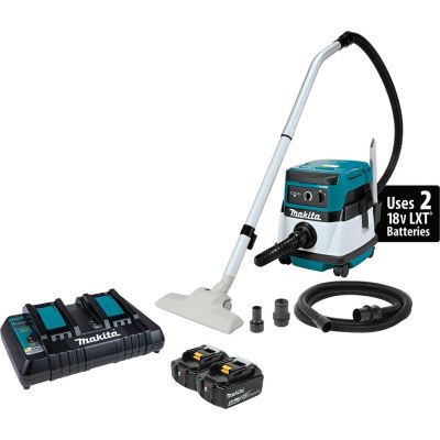 MAKXCV04PT image(0) - Makita 18V X2 (36V) LXT&reg; Lith-Ion Cordless/Corded 2.1 Gallon HEPA Filter Dry Dust Extractor/Vacuum Kit (5.0Ah)