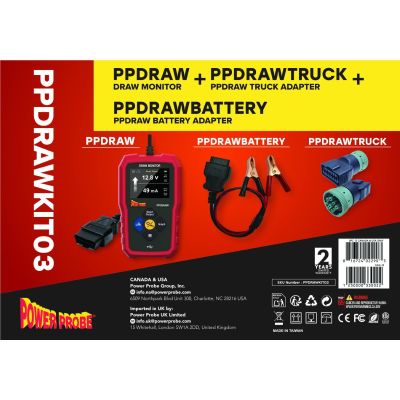 PPRPPDRAWKIT03 image(0) - Power Probe POWER PROBE PPDRAW+ Battery Adptr + Truck J1939 Adapter