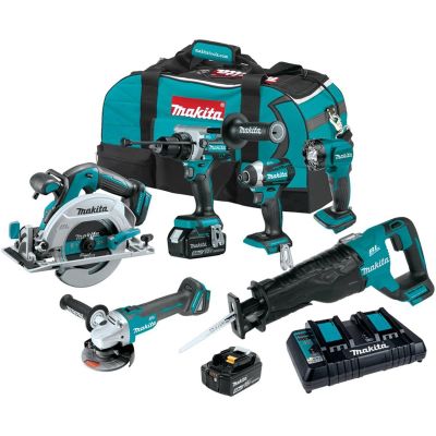 MAKXT616PT image(0) - Makita 18V LXT&reg; Lithium-Ion Brushless Cordless 6-Pc. Combo Kit (5.0Ah)