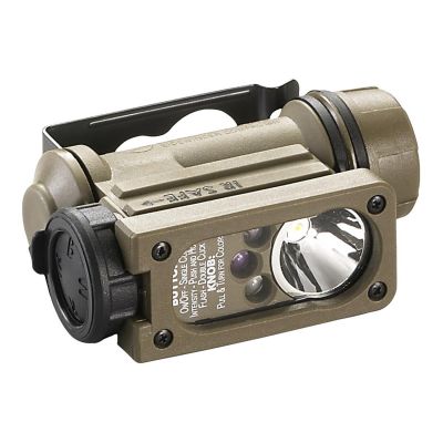 STL14533 image(0) - Streamlight Sidewinder Compact III Aviation Model - White, Green, Blue, IR LEDs - Includes NVG Mount (Works with HGU-84 Rotary Wing Aircrew helmet)(1) "AA" Alkaline Battery and (1) CR123A Lithium Battery - Box - Coyote
