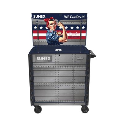 SUN8056FDBLROSIE image(0) - SUNEX Premium Full Drawer BLUE Service Cart - Rosie