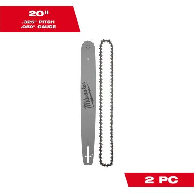 MLW49-16-2848 image(0) - Milwaukee Tool 20" .325" Pitch, .043" Gauge Saw Chain and Guide Bar Set