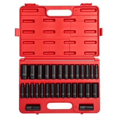 SUN5153DD image(0) - SUNEX 1/2" Drive 29 Piece SAE and Metric Deep Impact Soc
